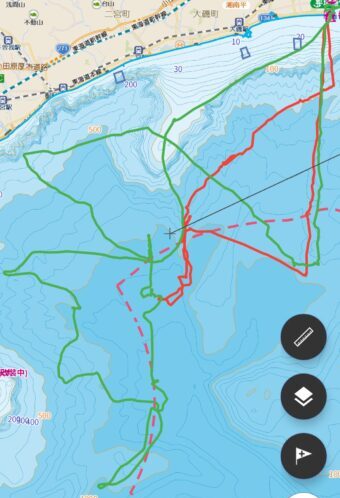 庄治郎丸でシイラを追いかけたポイント